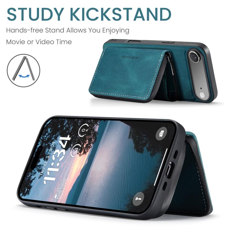 For iPhone Air JEEHOOD J02 Magnetic Zipper Horizontal Flip Leather Phone Case
