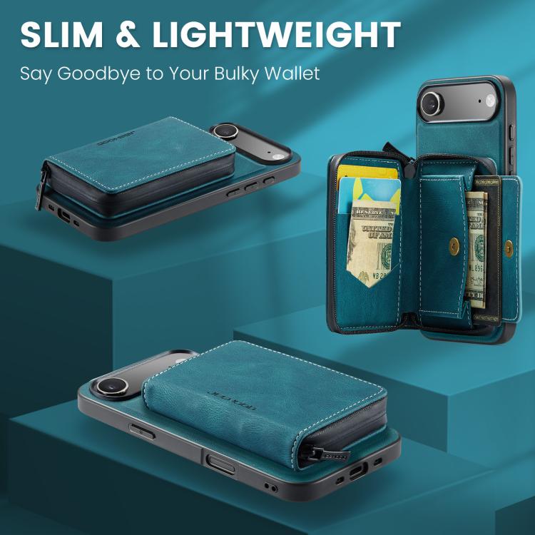For iPhone Air JEEHOOD J02 Magnetic Zipper Horizontal Flip Leather Phone Case