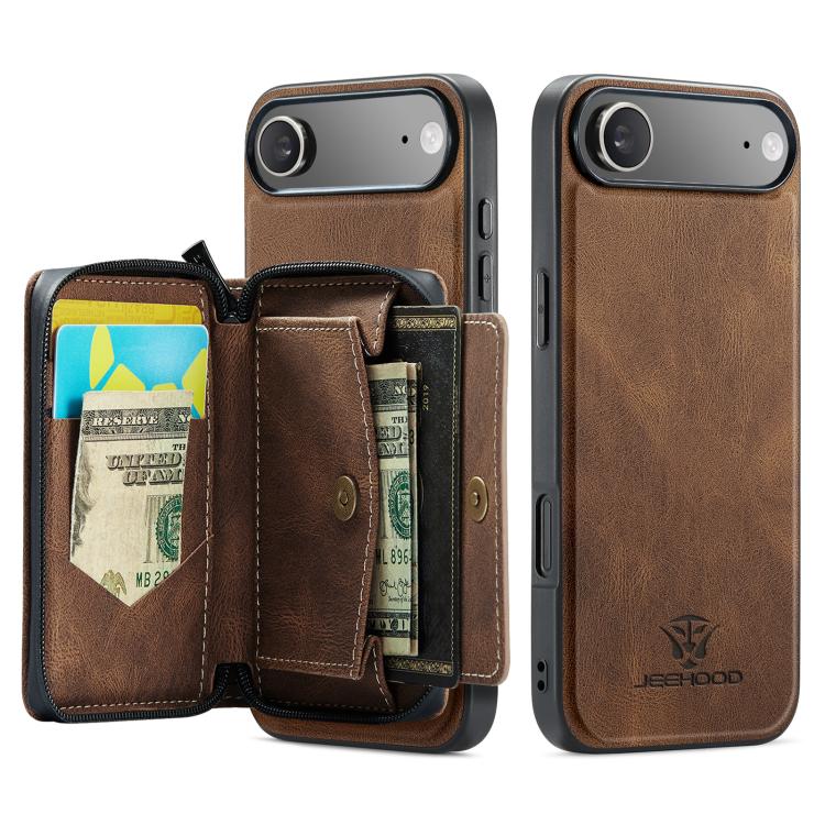 For iPhone Air JEEHOOD J02 Magnetic Zipper Horizontal Flip Leather Phone Case