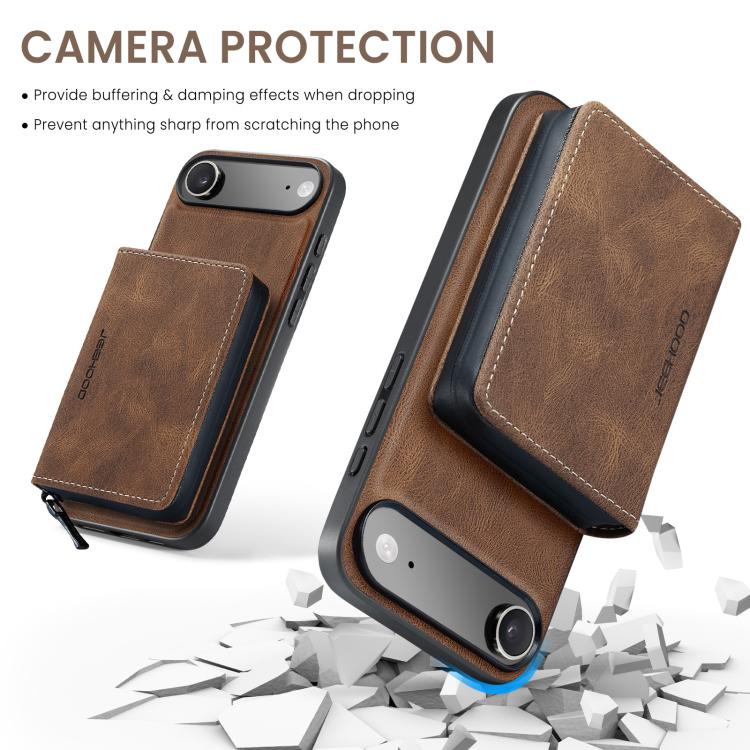 For iPhone Air JEEHOOD J02 Magnetic Zipper Horizontal Flip Leather Phone Case