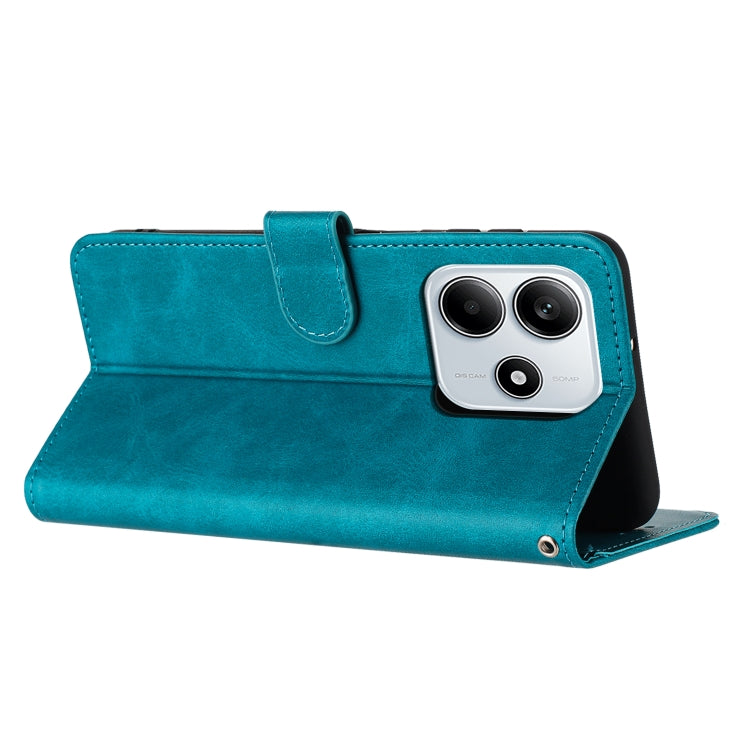 For Redmi Note 14 5G Solid Calf Texture Flip Leather Phone Case