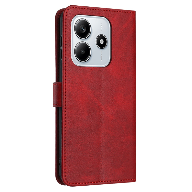 For Redmi Note 14 5G Solid Calf Texture Flip Leather Phone Case