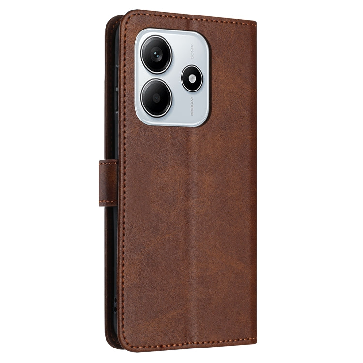 For Redmi Note 14 5G Solid Calf Texture Flip Leather Phone Case