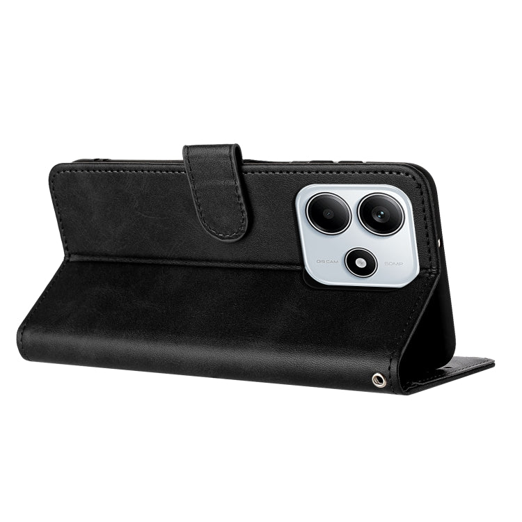 For Redmi Note 14 5G Solid Calf Texture Flip Leather Phone Case