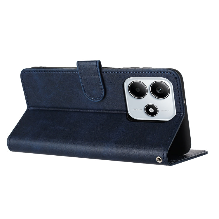 For Redmi Note 14 5G Solid Calf Texture Flip Leather Phone Case