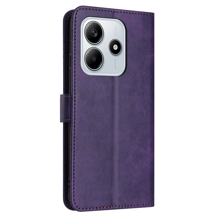 For Redmi Note 14 5G Solid Calf Texture Flip Leather Phone Case