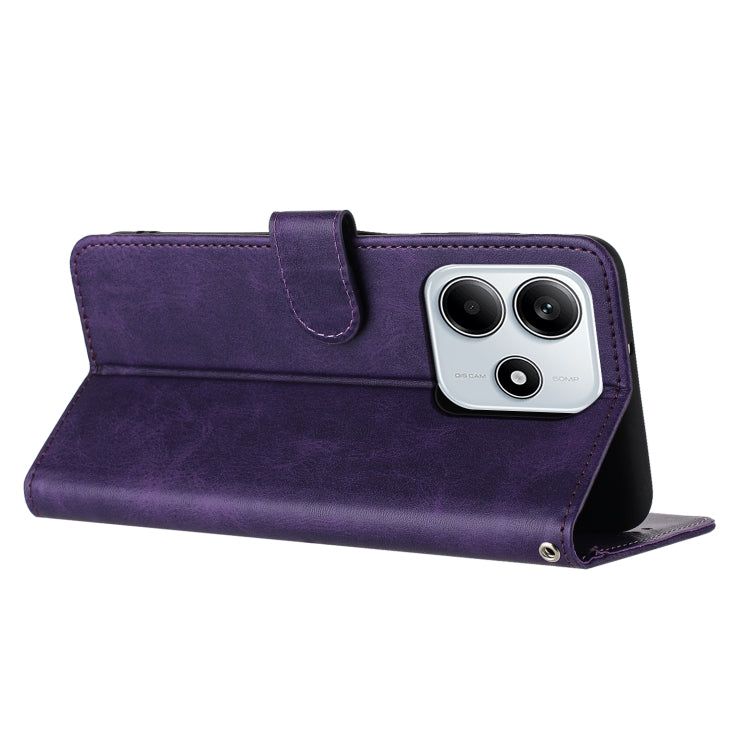 For Redmi Note 14 5G Solid Calf Texture Flip Leather Phone Case