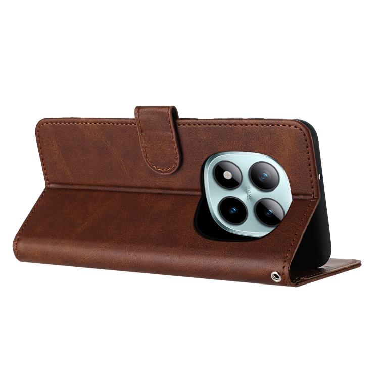 For Redmi Note 15 Pro 4G Global 163.2mm Solid Calf Texture Flip Leather Phone Case