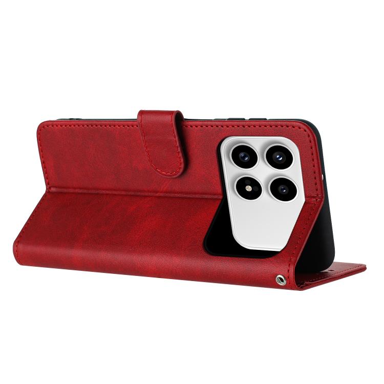 For Redmi K90 / Poco F8 Pro Solid Calf Texture Flip Leather Phone Case