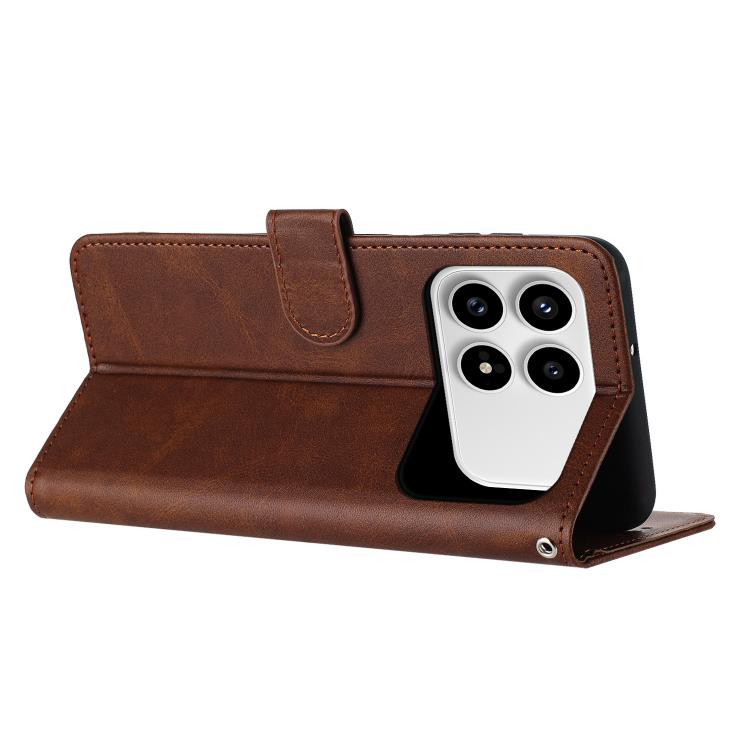 For Redmi K90 / Poco F8 Pro Solid Calf Texture Flip Leather Phone Case