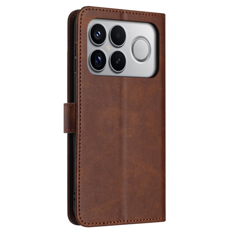 For Redmi K90 Pro Max / Poco F8 Ultra Solid Calf Texture Flip Leather Phone Case