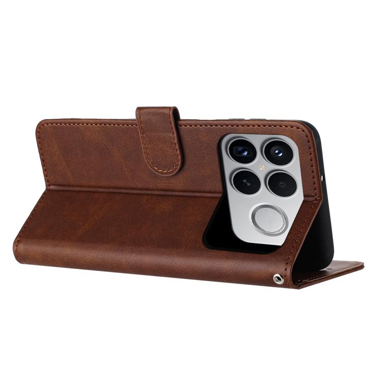 For Redmi K90 Pro Max / Poco F8 Ultra Solid Calf Texture Flip Leather Phone Case