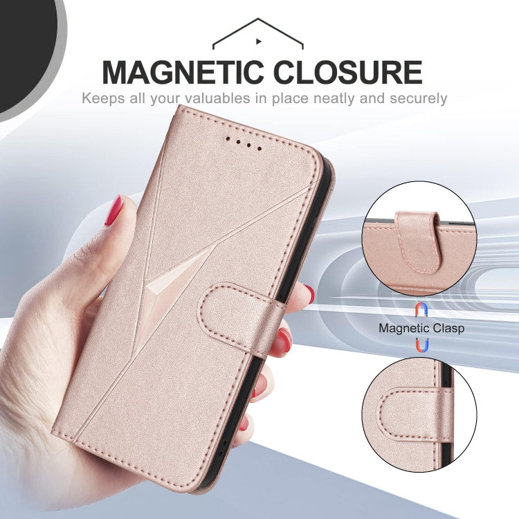 For Realme C65 Triangle Pattern Buckle Clasp Leather Phone Case