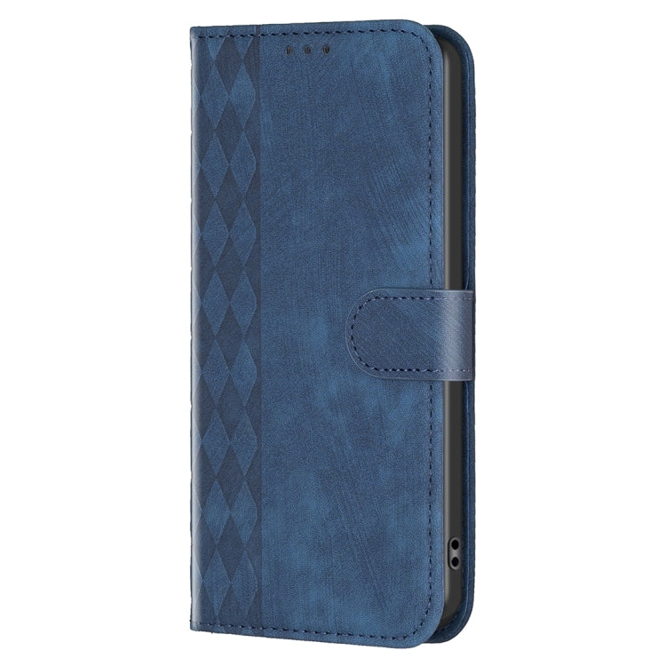 For Samsung Galaxy S25 5G Plaid Embossed Leather Phone Case