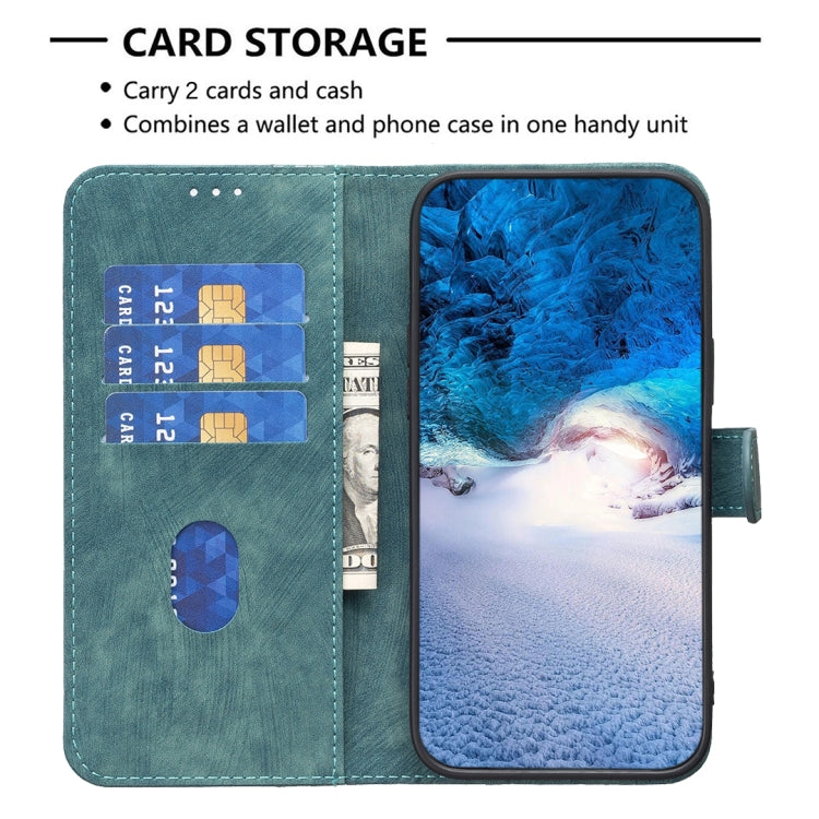 For Samsung Galaxy S25 5G Plaid Embossed Leather Phone Case