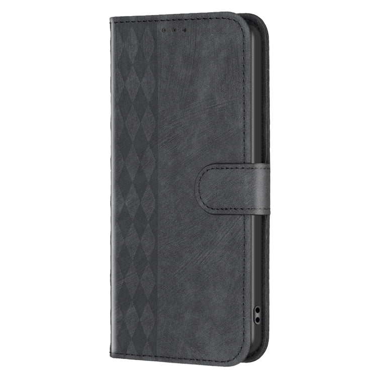 For Samsung Galaxy S25 5G Plaid Embossed Leather Phone Case