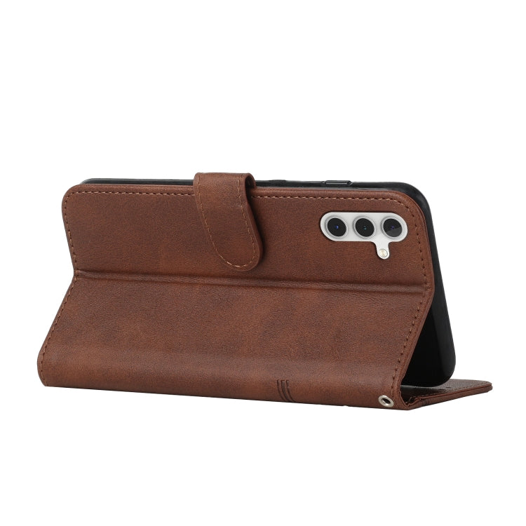 For Samsung Galaxy S25+ / S24+ 5G Stitching Calf Texture Buckle Leather Phone Case