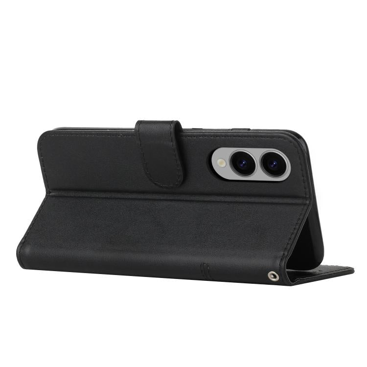 For Samsung Galaxy S25 Edge 5G Stitching Calf Texture Buckle Leather Phone Case