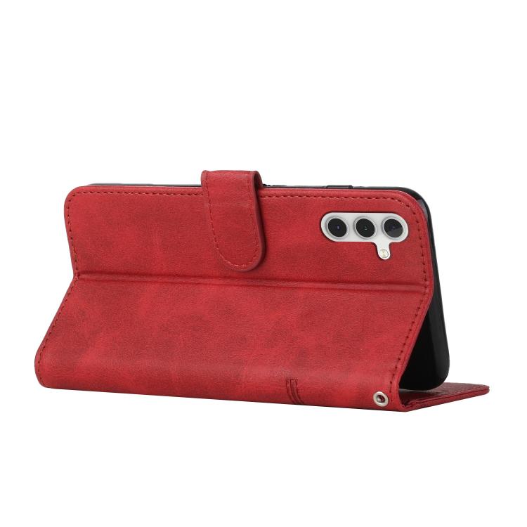 For Samsung Galaxy S25 FE 5G Stitching Calf Texture Buckle Leather Phone Case