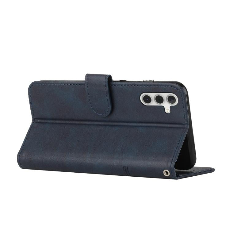 For Samsung Galaxy S25 FE 5G Stitching Calf Texture Buckle Leather Phone Case