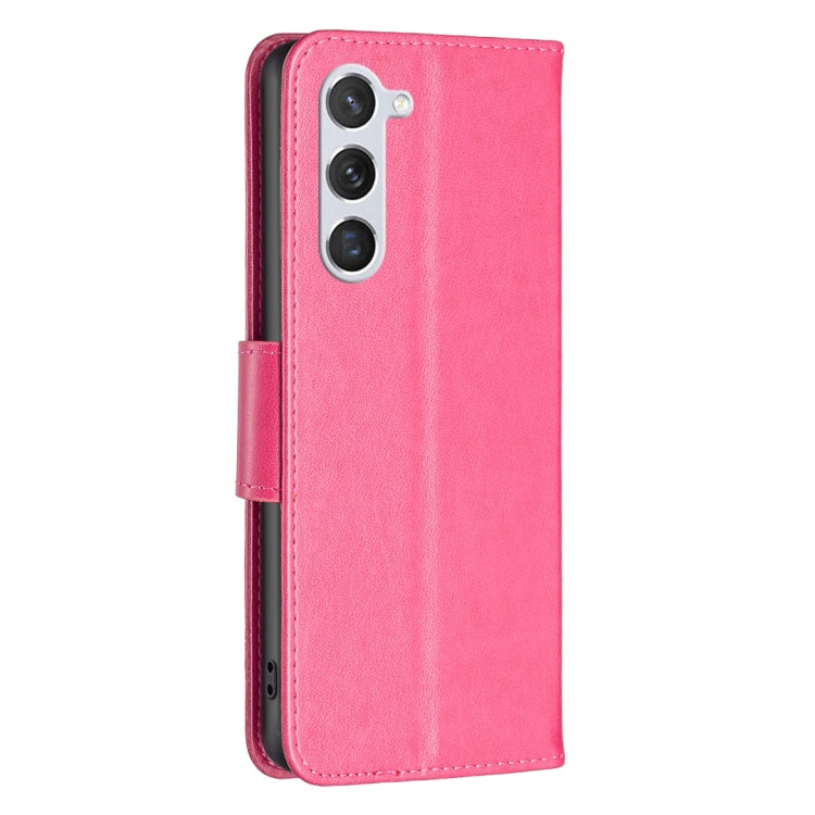 For Samsung Galaxy S25 5G Embossing Two Butterflies Pattern Leather Phone Case