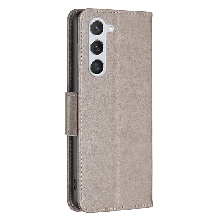 For Samsung Galaxy S25 5G Embossing Two Butterflies Pattern Leather Phone Case