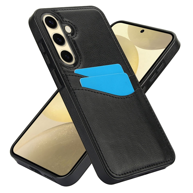 For Samsung Galaxy S24 FE 5G Litchi Leather Skin Card Slots Phone Case