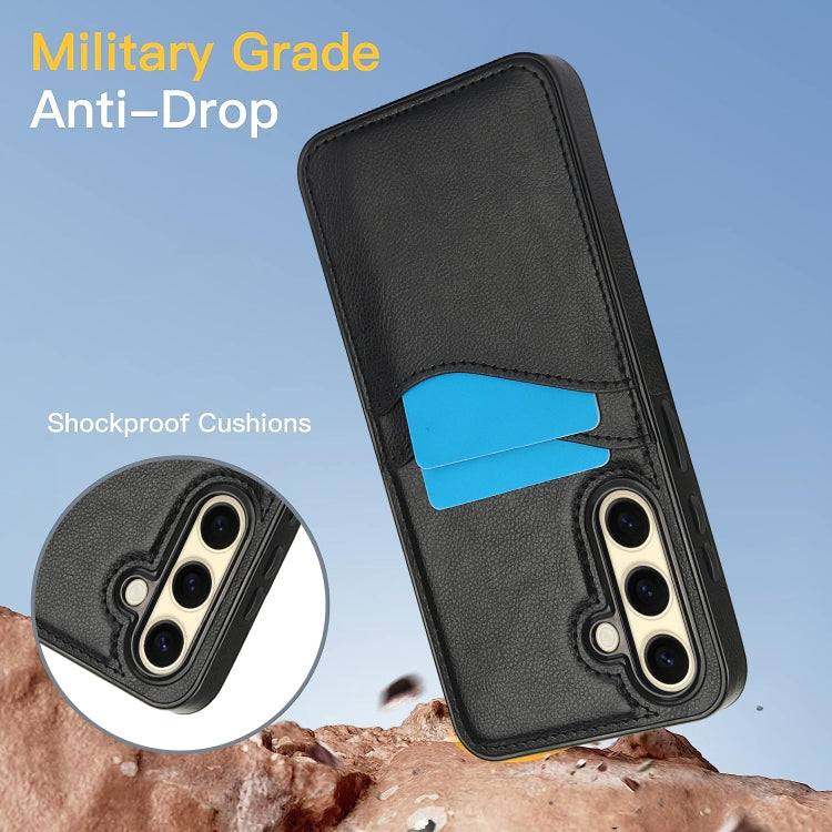 For Samsung Galaxy S24 FE 5G Litchi Leather Skin Card Slots Phone Case