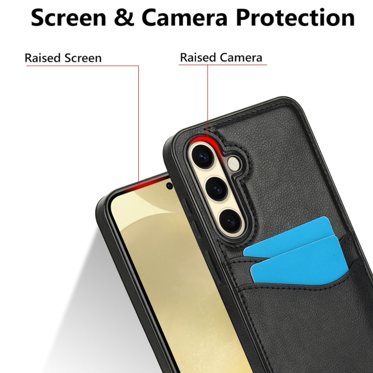 For Samsung Galaxy S24 FE 5G Litchi Leather Skin Card Slots Phone Case