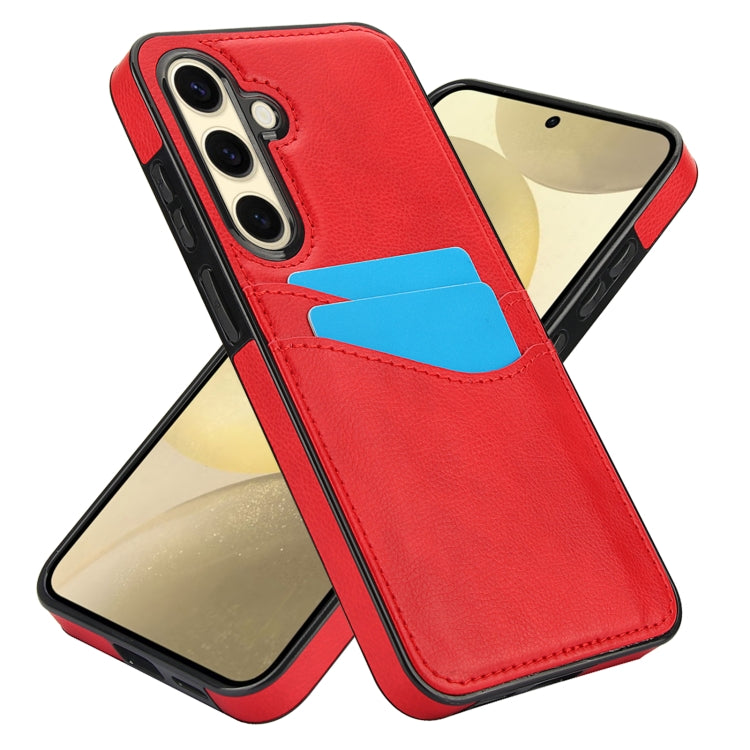 For Samsung Galaxy S24 FE 5G Litchi Leather Skin Card Slots Phone Case