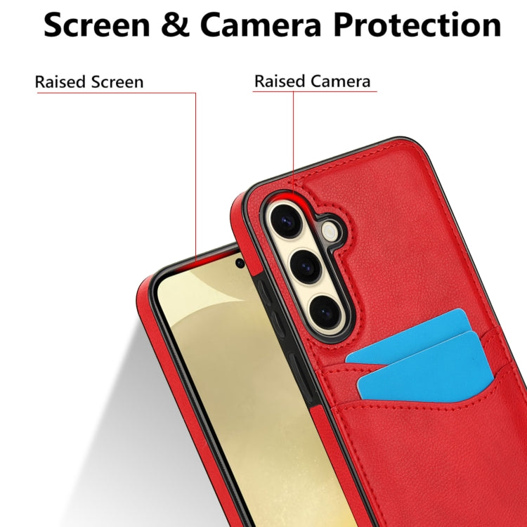 For Samsung Galaxy S24 FE 5G Litchi Leather Skin Card Slots Phone Case