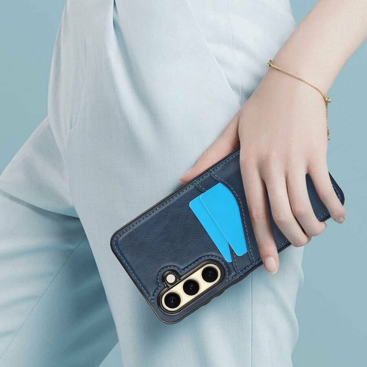 For Samsung Galaxy S24 FE 5G Litchi Leather Skin Card Slots Phone Case