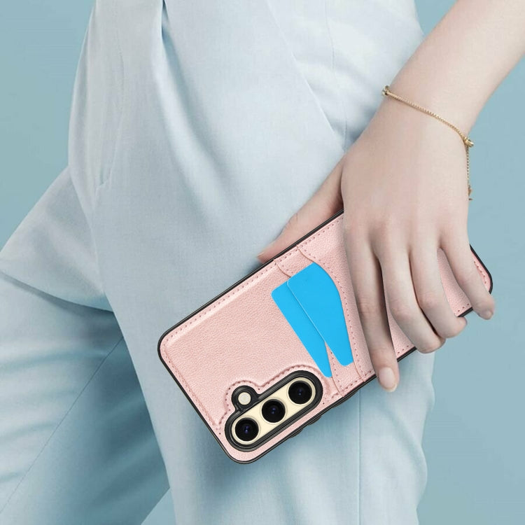 For Samsung Galaxy S24 FE 5G Litchi Leather Skin Card Slots Phone Case