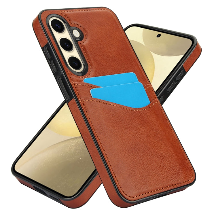 For Samsung Galaxy S24 FE 5G Litchi Leather Skin Card Slots Phone Case