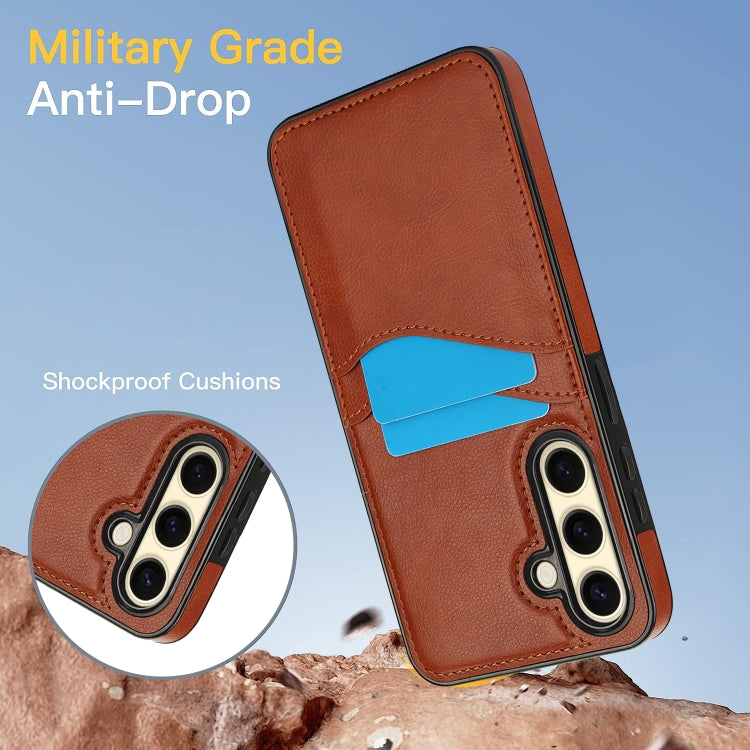 For Samsung Galaxy S24 FE 5G Litchi Leather Skin Card Slots Phone Case