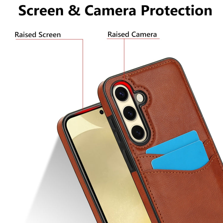 For Samsung Galaxy S24 FE 5G Litchi Leather Skin Card Slots Phone Case