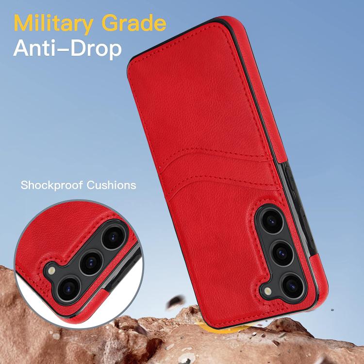 For Samsung Galaxy S23 5G Litchi Leather Skin Card Slots Phone Case
