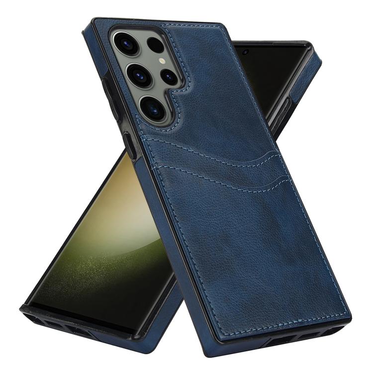 For Samsung Galaxy S23 Ultra 5G Litchi Leather Skin Card Slots Phone Case