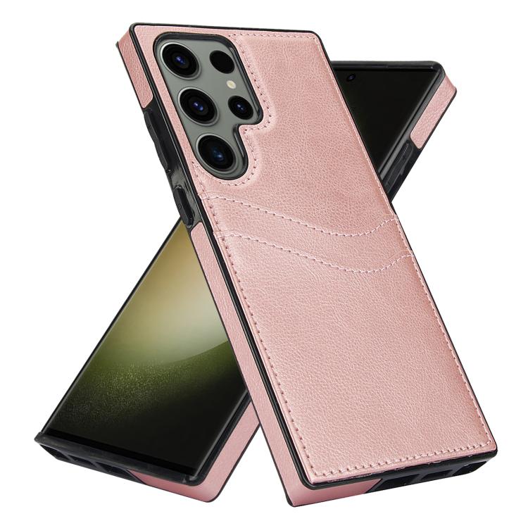 For Samsung Galaxy S23 Ultra 5G Litchi Leather Skin Card Slots Phone Case