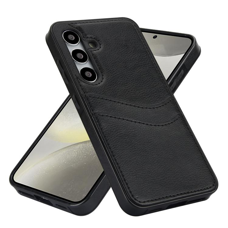 For Samsung Galaxy S24+ 5G Litchi Leather Skin Card Slots Phone Case