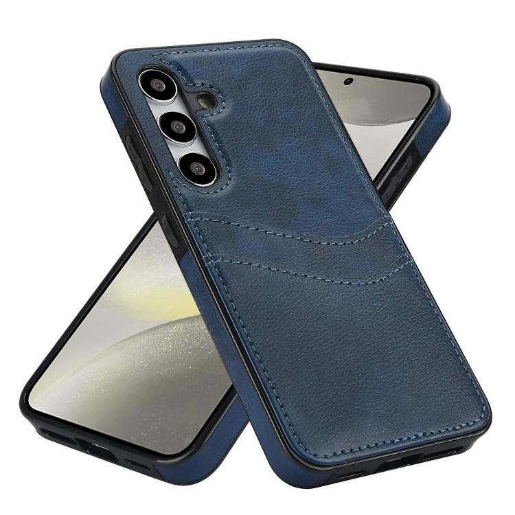 For Samsung Galaxy S24+ 5G Litchi Leather Skin Card Slots Phone Case