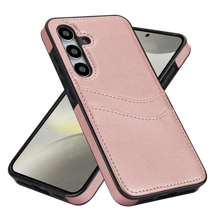 For Samsung Galaxy S24+ 5G Litchi Leather Skin Card Slots Phone Case