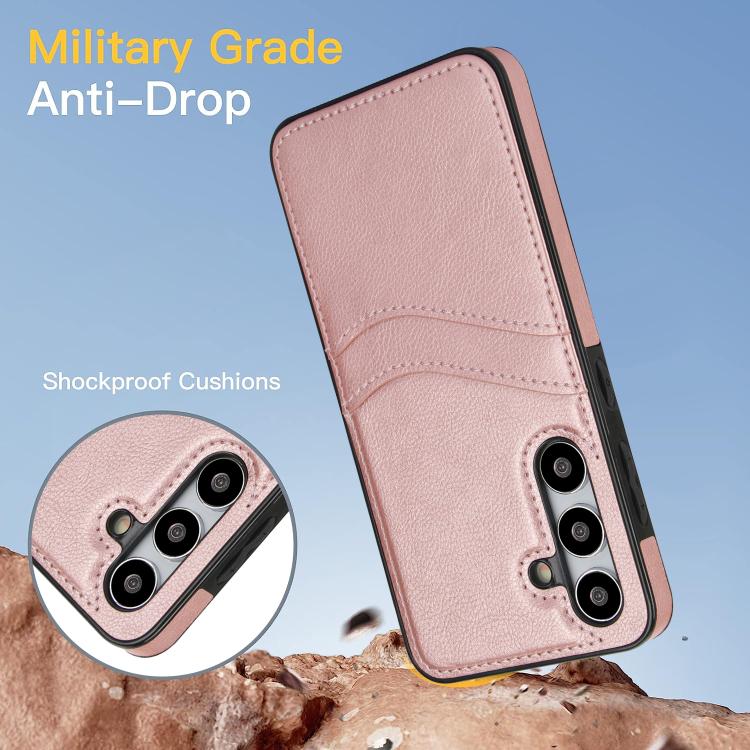 For Samsung Galaxy S24+ 5G Litchi Leather Skin Card Slots Phone Case