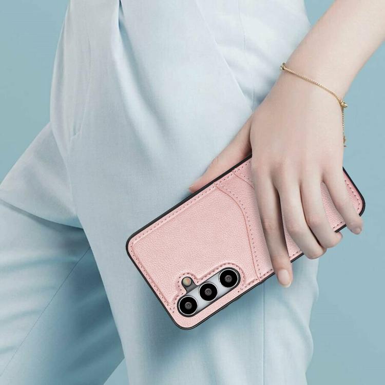 For Samsung Galaxy S24+ 5G Litchi Leather Skin Card Slots Phone Case