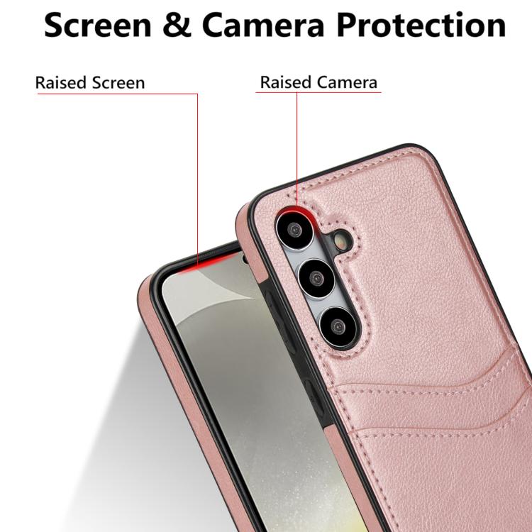 For Samsung Galaxy S24+ 5G Litchi Leather Skin Card Slots Phone Case