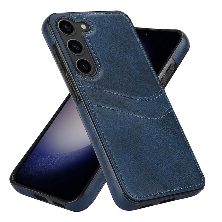 For Samsung Galaxy S25+ 5G Litchi Leather Skin Card Slots Phone Case
