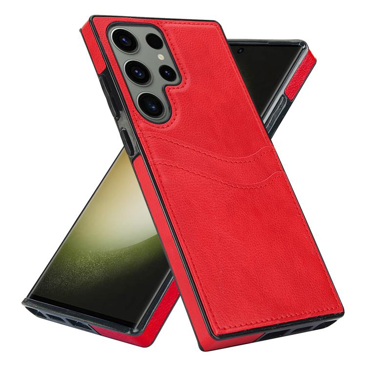 For Samsung Galaxy S25 Ultra 5G Litchi Leather Skin Card Slots Phone Case
