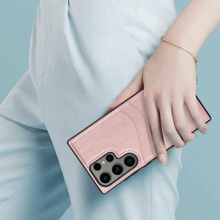 For Samsung Galaxy S25 Ultra 5G Litchi Leather Skin Card Slots Phone Case