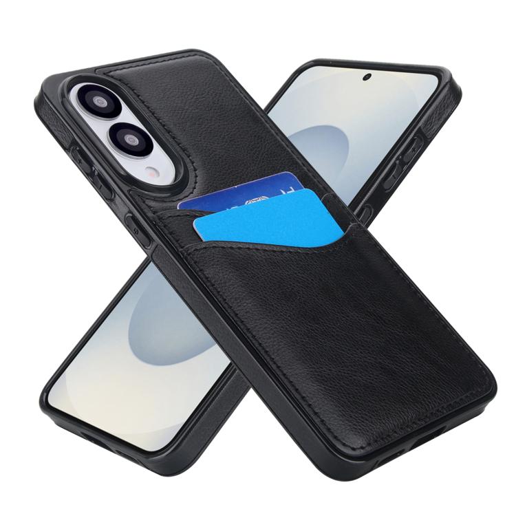 For Samsung Galaxy S25 Edge 5G Litchi Leather Skin Card Slots Phone Case