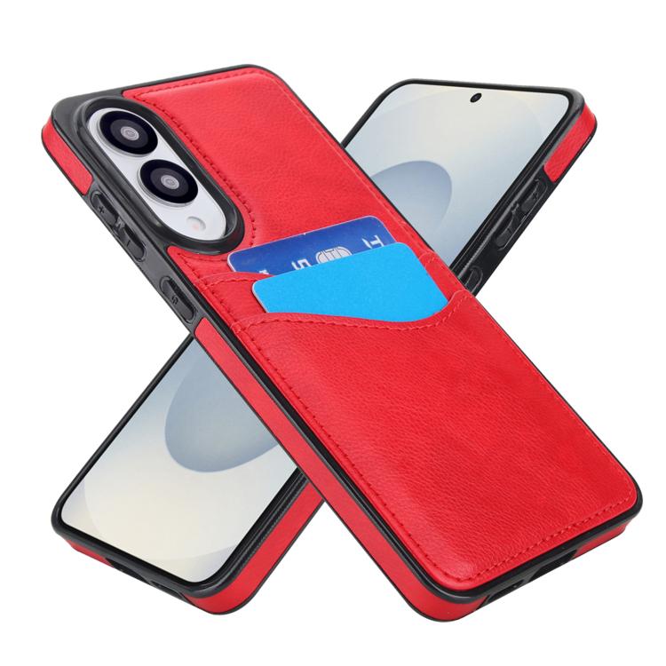 For Samsung Galaxy S25 Edge 5G Litchi Leather Skin Card Slots Phone Case